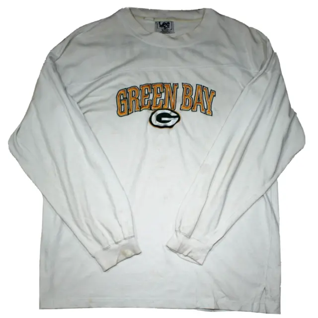 Felpa sportiva vintage Lee verde Bay Packers NFL USA maglia calcio taglia XL