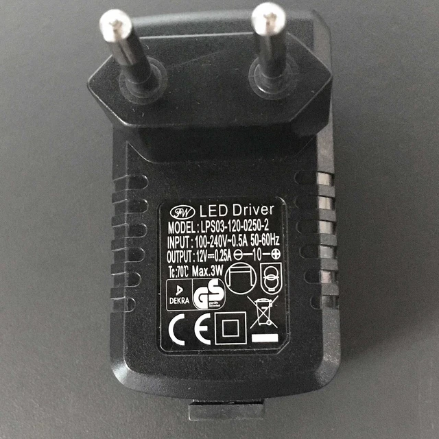 LED DRIVER MALE Transformer FW LPS03-120-0250-2 Replacement Transfo 12V ...