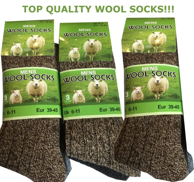6 paires de chaussettes en laine d'agneau randonnée thermique hiver chaud chaussettes courtes unisexes taille 6-11