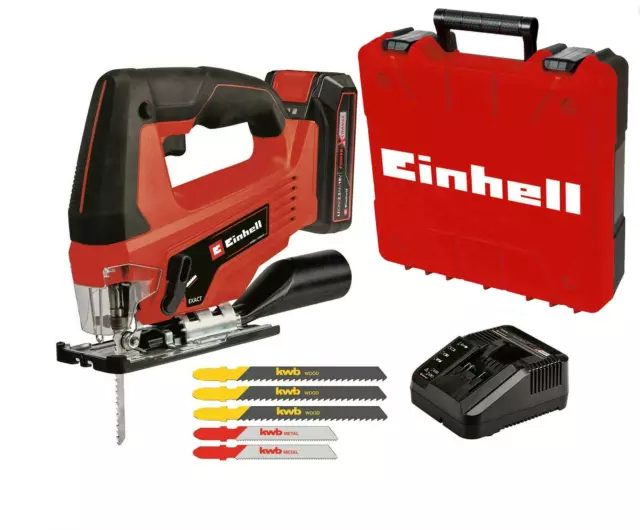 * Einhell TC-JS 18 Li Akku-Stichsäge 2,5 Ah Akku+Ladegerät+Koffer+Sägeblätter