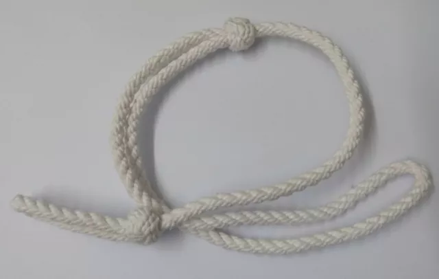 Scouts And Sea Cadet Style 24" White Cord Double Fixed Knot Whistle Lanyard WL01