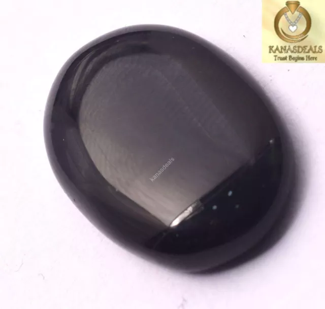 21.45 Cts Brazilian Black Onyx Loose Gemstone Oval Cabochon Natural 25x15x3 mm
