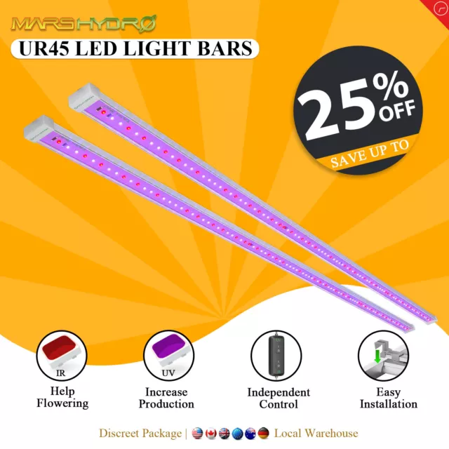 2pcs Bar Mars Hydro UR45 Led Grow Light bar full spectrum UV IR for Indoor Plant