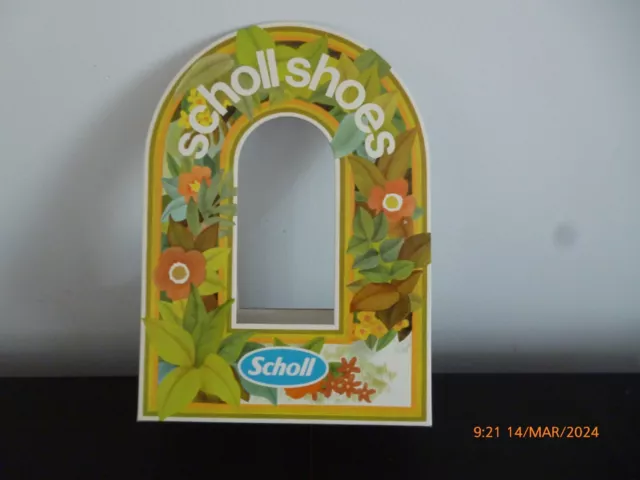 Scholl Shoes Feet/Footwear Card Shop Counter Display Stand/Sign *Rare*