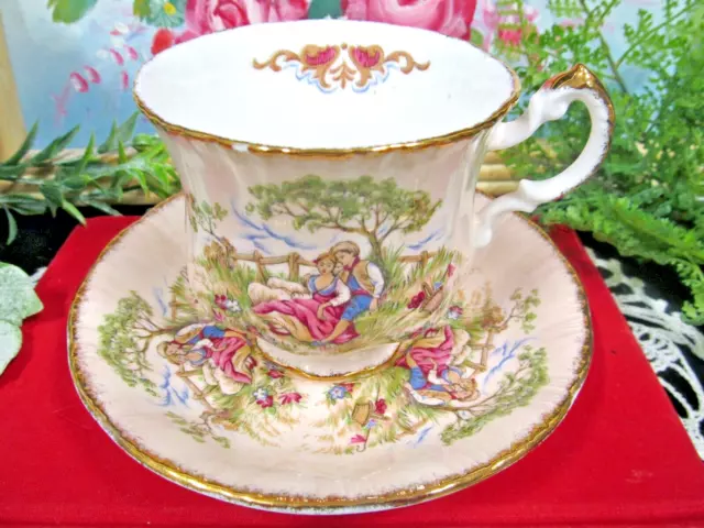 Taza de té y platillo PARAGON serie antigua cortejo pareja historia de amor taza de té