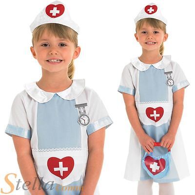 Girls Nurse Fancy Dress Childrens Kids Costume Hospital Uniform Childs Outfit