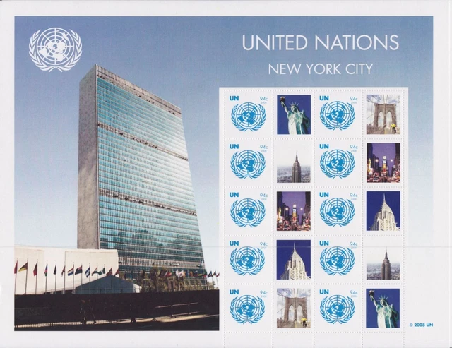 UN Vereinte Nationen New York 1096 postfr.Kleinbogen Grußmarken 2008 -24204