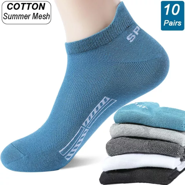 10 Pairs Men Socks Ankle Breathable Cotton Sports Socks Mesh Casual Short Socks