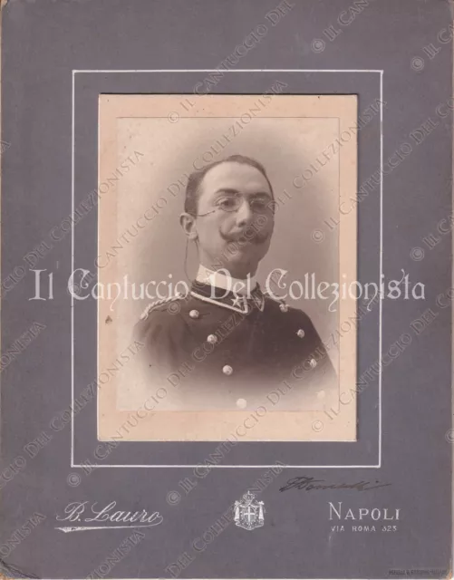 1901 PERIODO UMBERTINO Napoli Ritratto Ufficiale Foto militare Bonaventura Lauro