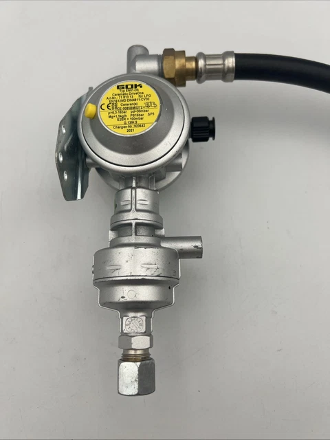 Régulateur GOK LPG 50mbar + Tuyau De Gaz - Neuf - Pour Propane/butane Domestique