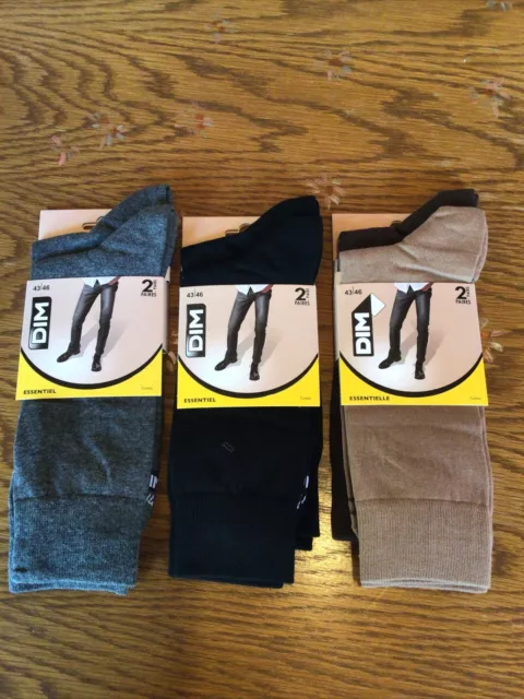 43/46, Accessoires. 6 Paires De Chaussettes Homme Neuves  DIM Essentiel