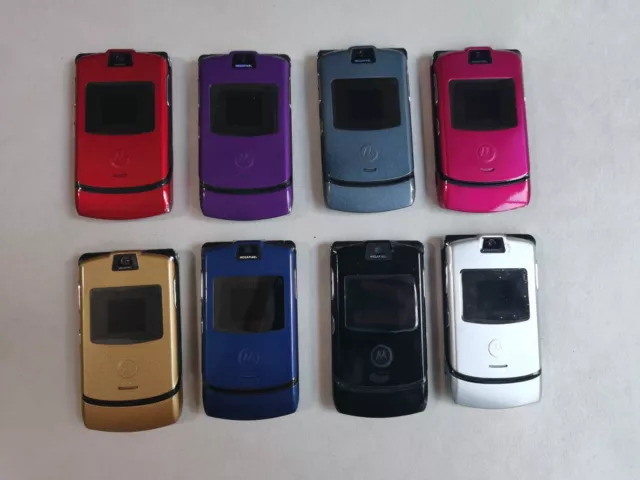99% N e w Motorola Razr V3 Unlocked Cellular Phone Flip Mobile Phone Unlocked 2G