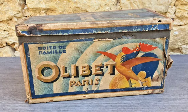 Ancienne Boîte Publicitaire Biscuits Olibet Paris Vintage Décoration