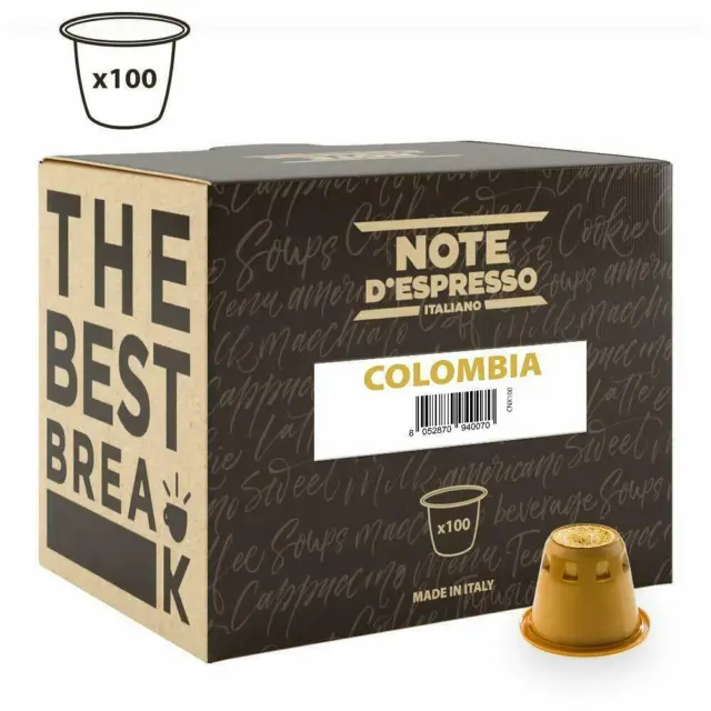 Note Expresso Lot 100 Capsules Café Colombia Compatibles Machine Nespresso IT