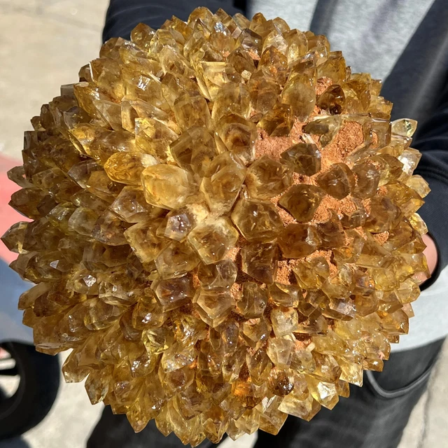 10.5LB New Find Yellow Phantom Quartz Crystal Cluster Mineral Specimen Healing 2