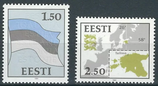 Estland - Freimarken Nationale Symbole Satz postfrisch 1991 Mi. 174-175