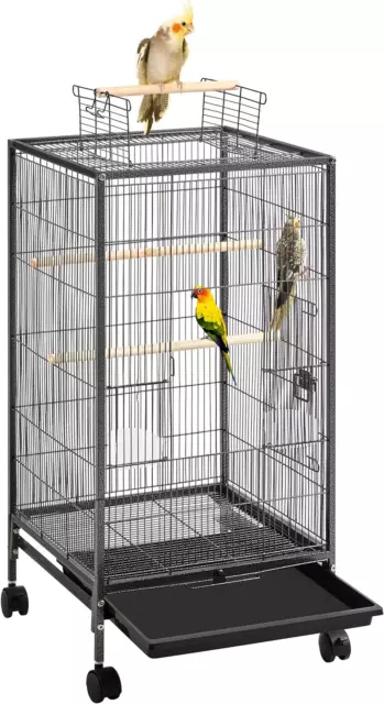 Cage À Oiseaux Sur Pied Cage À Oiseaux En Métal À Roulettes Avec Fond Amovible 4