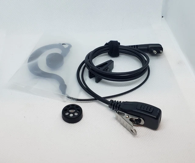 Commountain Ear Loop Headset PTT Mic for MOTOROLA 2-Pin Radio w Reinforced Cable