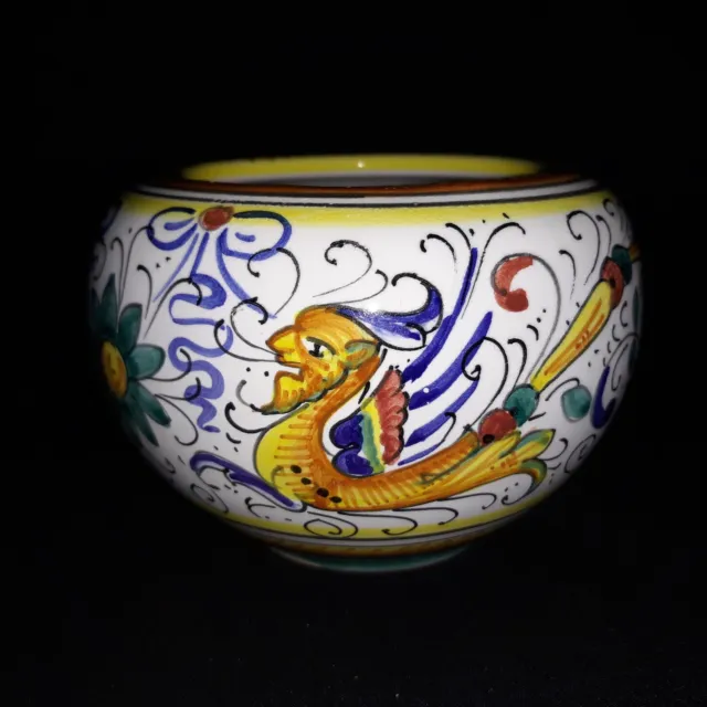 Vtg Labor Deruta Raffaellesco Dragon Italian Majolica Cachepot Bowl Planter