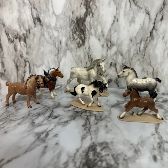 Lot of 6 Hagen Renaker Porcelain Retired Miniature Horse Figurines