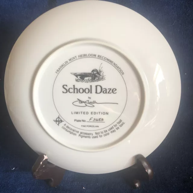 Franklin Mint “School Daze” Plate 5 Lab,Golden Retriever & Spaniel Sporting Pups 3