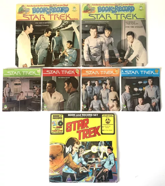 7 Star Trek Vinyl Records by Peter Pan Records 1970's Vintage Comic Book