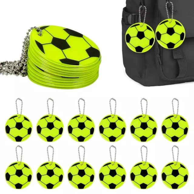 10 pcs PVC Football PVC Pendant Fluorescent Soccer Ball Keyring  Camping