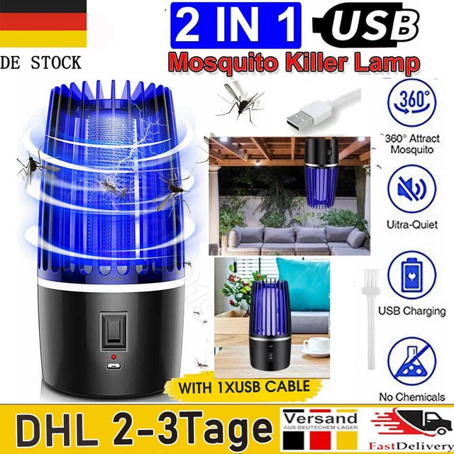 Moskito Killer Insektenvernichter LED Elektrisch Lampe USB Mückenfalle Licht Neu