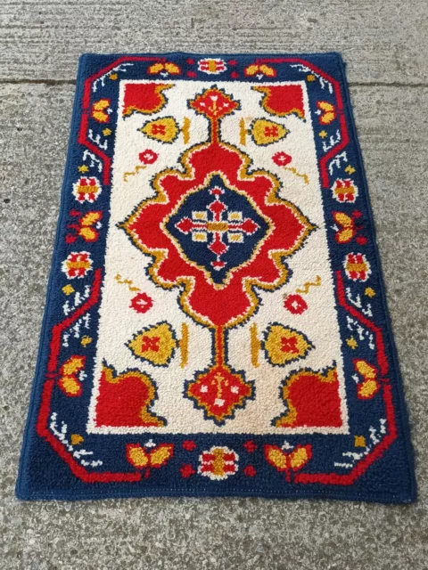 60er Tappeto Vintage Orientale Ponte Annodato a Mano Carpet Rug 130 x 80 E15
