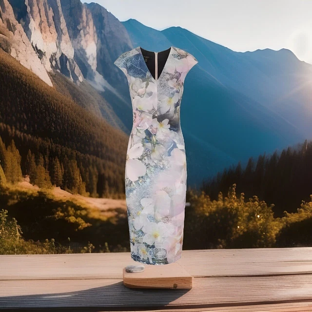 UK 14 TED Baker Amily Geo Floral Bodycon Scuba Midi Dress Tb 4 Us 10 Eur 42 44.99 PicClick UK