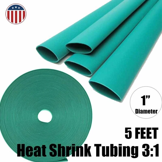 5ft Green 1" Heat Shrink Tubing 3:1 Marine Grade Glue Lined Waterproof Sleeve