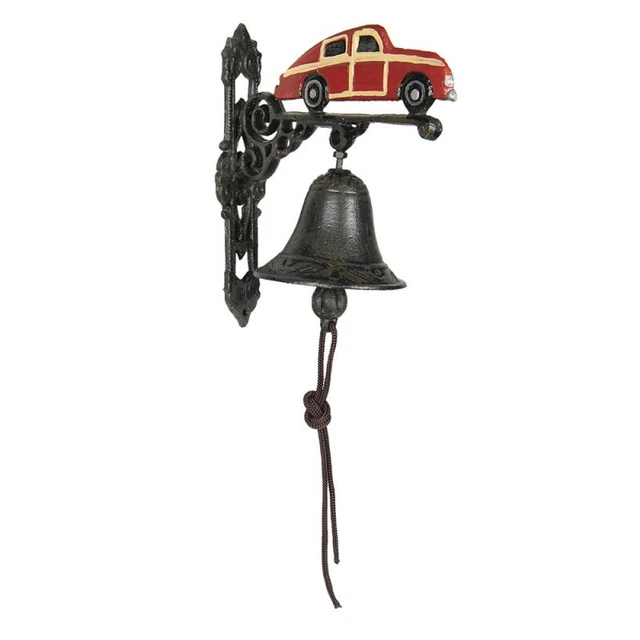 Timbre Puerta "Auto "Hierro Fundido Campana de Pared Aldabón 22x20cm Nuevo