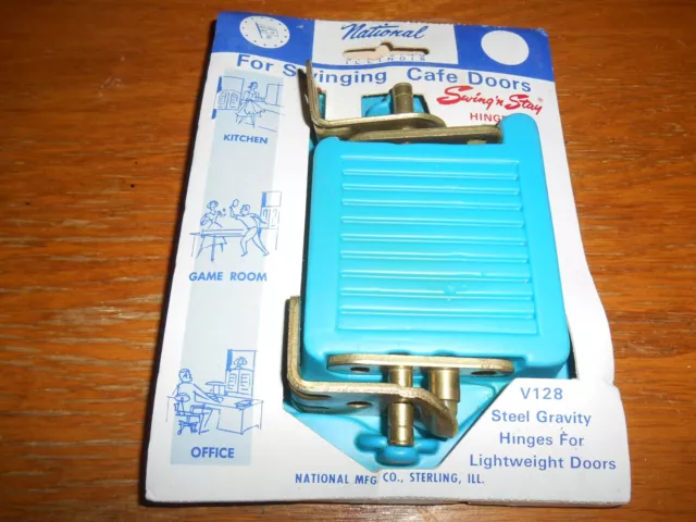 National Hardware Swing N' Stay Cafe Door Hinge  (V128) 1960s NOS VINTAGE MCM