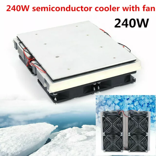Semiconductor Refrigeration Thermoelectric Peltier Cold Plate Cooler w/Fan 240W
