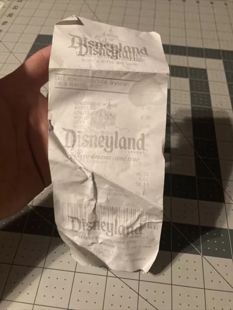 2006 Disneyland Purchase Receipt Rare