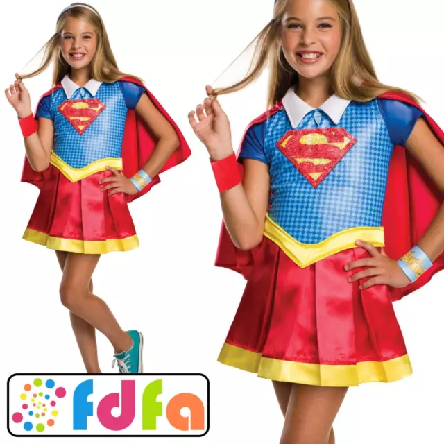 Rubies Official Deluxe Supergirl DC Super Hero Girls Fancy Dress Costume New