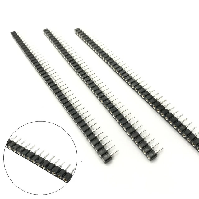 Round Female Pin 2.54mm Header Socket gold plated Single Row 5Pcs 40Pin