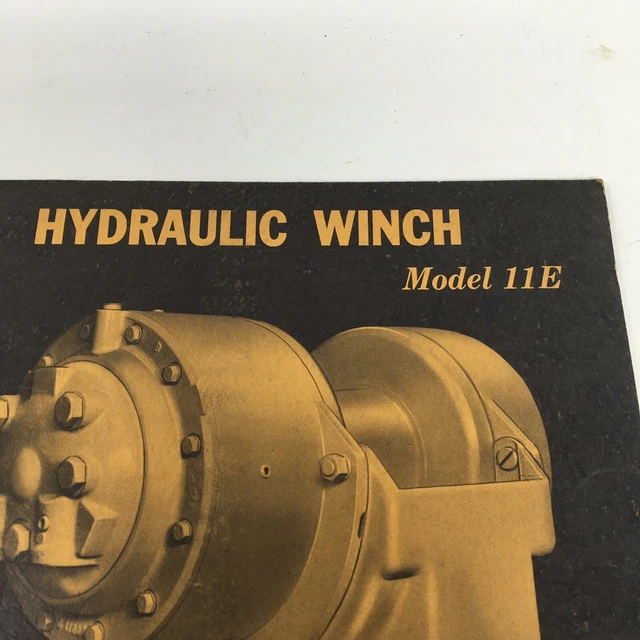 GEARMATIC HYDRAULIC WINCH Model 11E J150D Parts & Instruction Service
