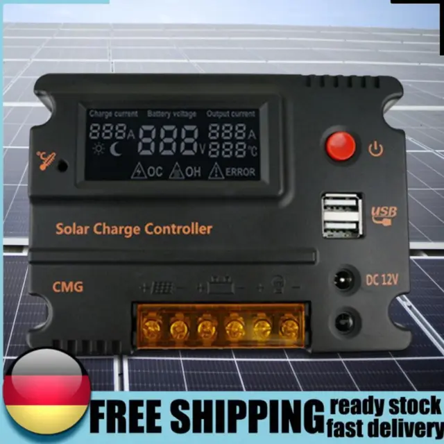 Regulador de carga solar 10A 20A control WPC regulador panel solar (10A) DE