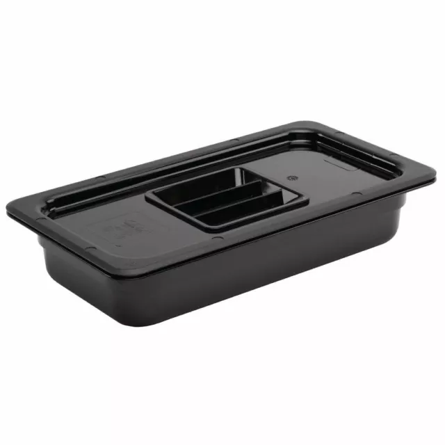 Vogue Black Polycarbonate 1/3 Gastronorm Tray 65mm