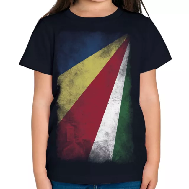 Seychelles Faded Flag Kids T-Shirt Tee Top Sesel Seychellois Gift Shirt