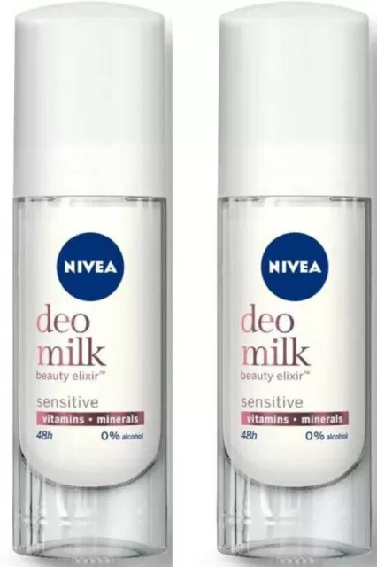 @NIVEA Deo Milk Beauty Elixir Sensitive Deodorant each 40ml pack of 2