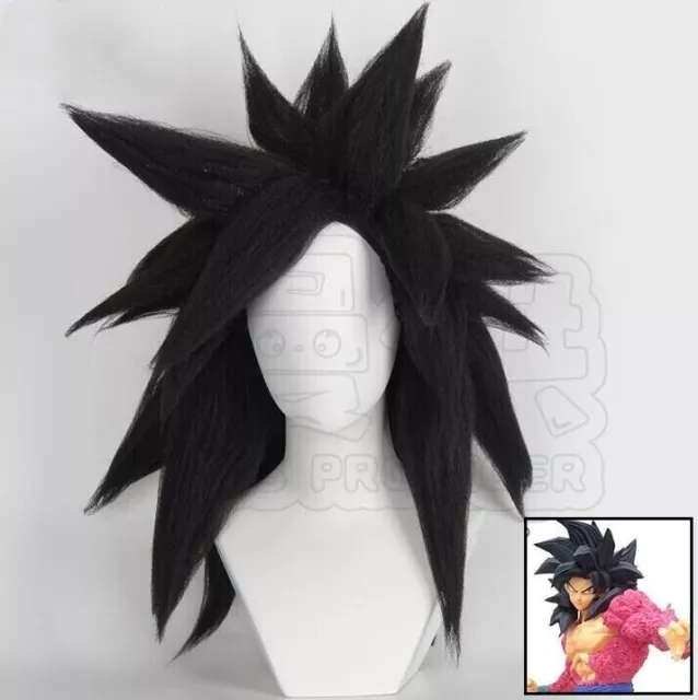 Dragon Ball Vegeta Son Goku Super Saiyan 4 Black Cosplay Hair Wig Short