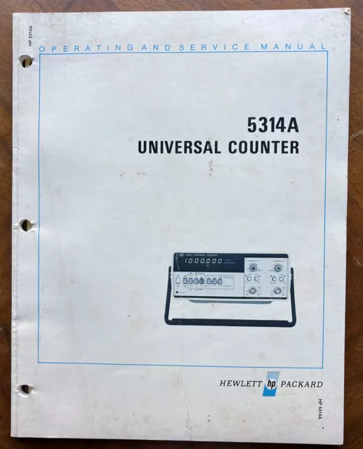 Vintage Hewlett Packard 5314A Universal Counter Manual