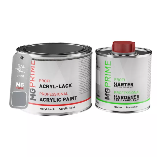 RAL 7045 Telegris 1 Telegrey 1 Peinture acrylique mate Pot 0,75 litre durcisseur