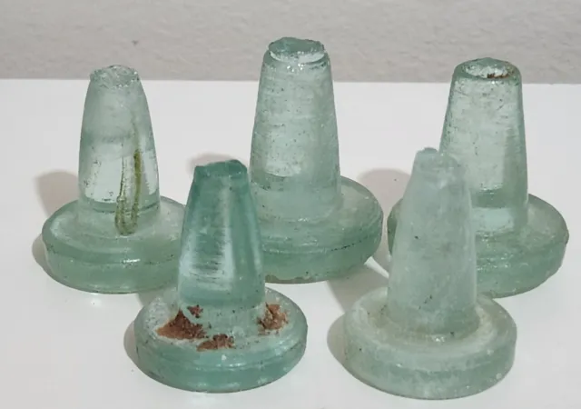 Vintage Holbrook & Co Glass Bottle Stoppers Toppers x 5 Collectable