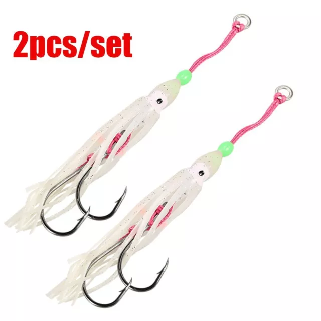 SILICONE SALTWATER OCTOPUS Bait hook Squid Skirt Lure long tail