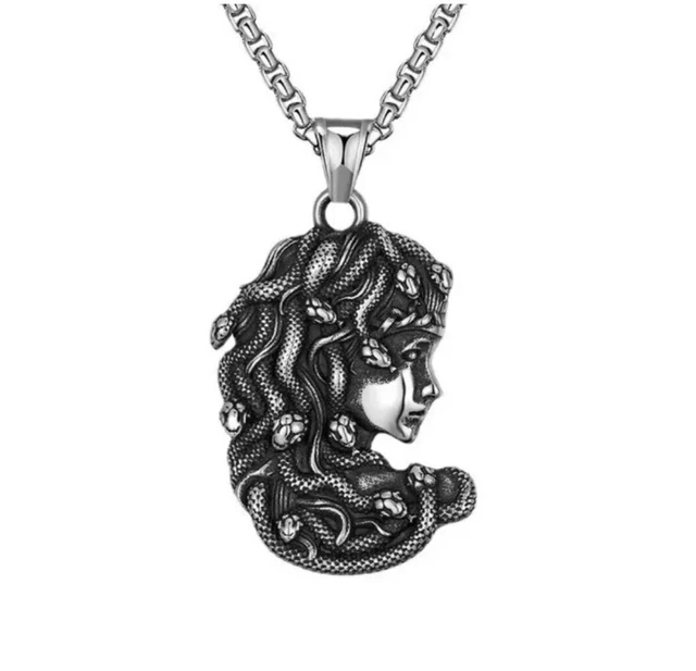 MEDUSA SNAKE HEAD Pendant Necklace - Ward Off Evil £5.88 - PicClick UK
