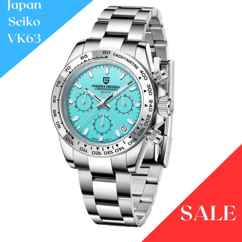 Pagani Design Luxury Men's Watch Chronograph Japan Quartz Wristwatch Steel Band