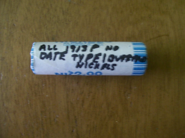 Very Rare 1913 P Type I No Date Roll Buffalo Or Indian Nickel With Free Shipping